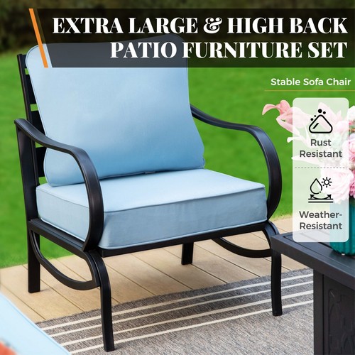 7 Seat Patio Conversation Sofa Set Outdoor Sectional Sofa with Coffee Table - Picture 9 of 10