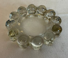 Clear Glass Ashtray Round Circles Bubble 5" Diameter