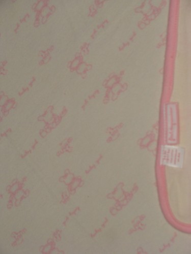 First Impressions Cream Pink Trim Baby Girl Blanket Bunny Rabbits Cotton - Picture 2 of 4