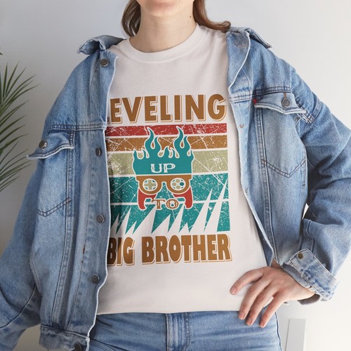 Gaming Video Games Unisex Heavy Cotton Tee T-Shirt 'Leveling To Big Brother' - Picture 36 of 91