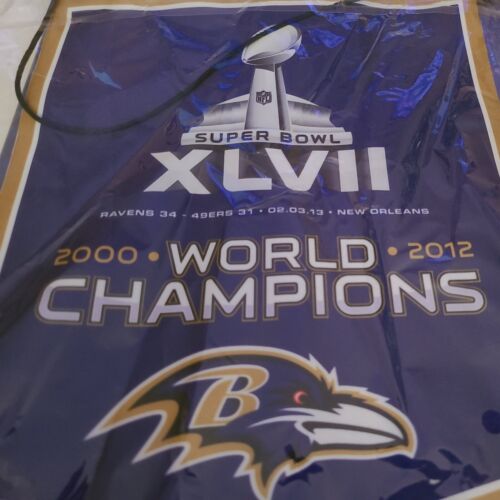 Baltimore Ravens October 23rd Giveaway Banner Super Bowl XLVII SGA Flag - Picture 2 of 3