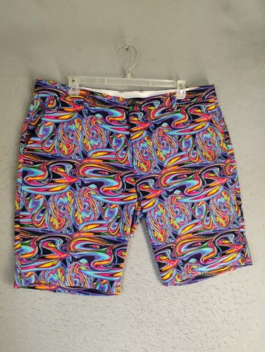 Hreski Herren Shorts 42 mehrfarbig geometrisch vorne flach Eingrifftasche Golf - Bild 2 von 9