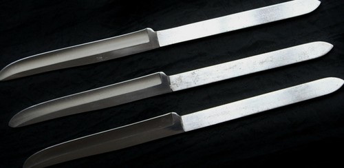 Vintage Robeson Shur Edge Steak Knives 3 Cutlery Frozen Heat SS Mid Century - Picture 4 of 7