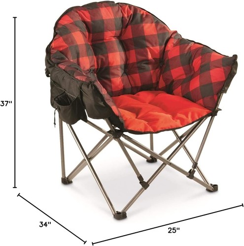 Oversized Padded Camping Chair Portable Folding 500 Lb Capacity Storage Bag - Picture 3 of 10
