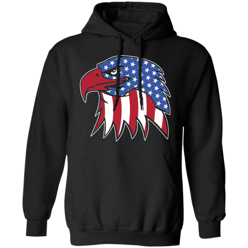 Bald Eagle American Flag USA Pullover Hoodie - Picture 1 of 5