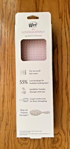 Wet Brush X LoveShackFancy PADDLE Detangler Hair Brush! English Ivy Pink! New! - Picture 2 of 2