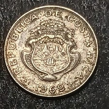 World Coin Costa Rica 1969 5 Céntimos Coin $ Fast Shipping Inv#204