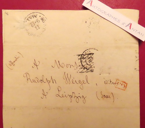 ● L.A.S 1852 Adolphe Napoléon DIDRON archéologue à Rudolph Weigel Leipzig lettre - Picture 6 of 6