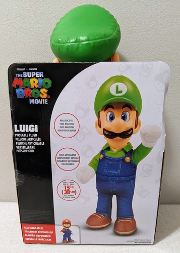Nintendo The Super Mario Bros. Movie Luigi Poseable Plush 15 Inches - Picture 2 of 2