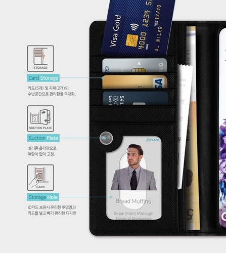 Plafit Korea Genuine Leather Full Cover Case for Samsung Galaxy Note 9 Black - Picture 3 of 7