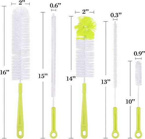 5 Pack Bottle Brush Cleaning Set,Long Handle Bottle Cleaner for Washing Narrow - Picture 5 of 7
