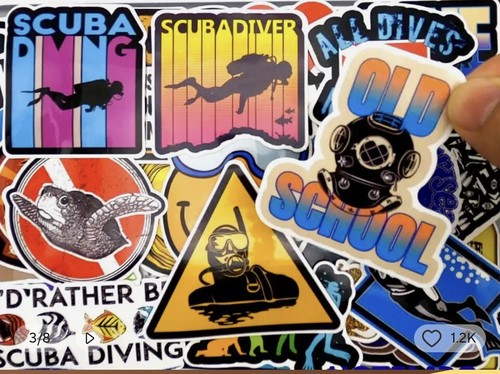 Lot of 60 Scuba Diver Decal Stickers Nice Lot. Good Color Glossy - Picture 2 of 8
