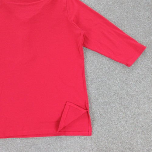 Rafaella Shirt Womens 2X Red 3/4 Sleeve 1/4 Zip Pullover - Picture 15 of 16