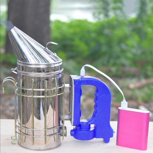 Rechargeable Electric Beekeeping Smoker Bee Farm Smoke Treatment Stainless Steel