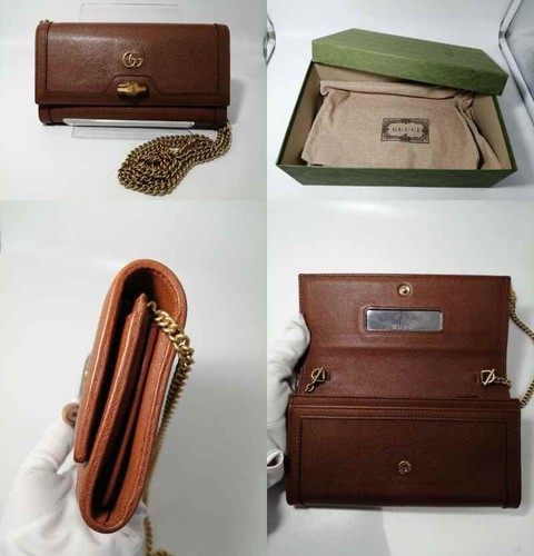 "Used" Gucci Bamboo Chain Wallet  -  Authentic Designer Accessory