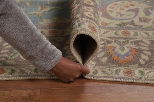 Vintage Over-Dyed Light Blue Floral Tebriz Area Rug Handmade Room Size Rug 10x12 - Picture 21 of 23