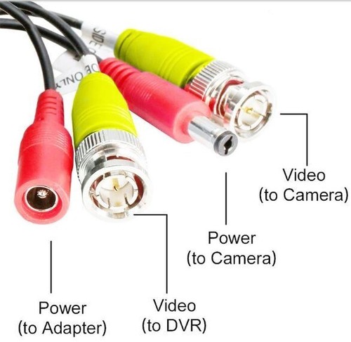 BNC DC Data Power Extension Lead 5 Meter CCTV Security Video Camera DVR Cable X2 - Picture 3 of 9