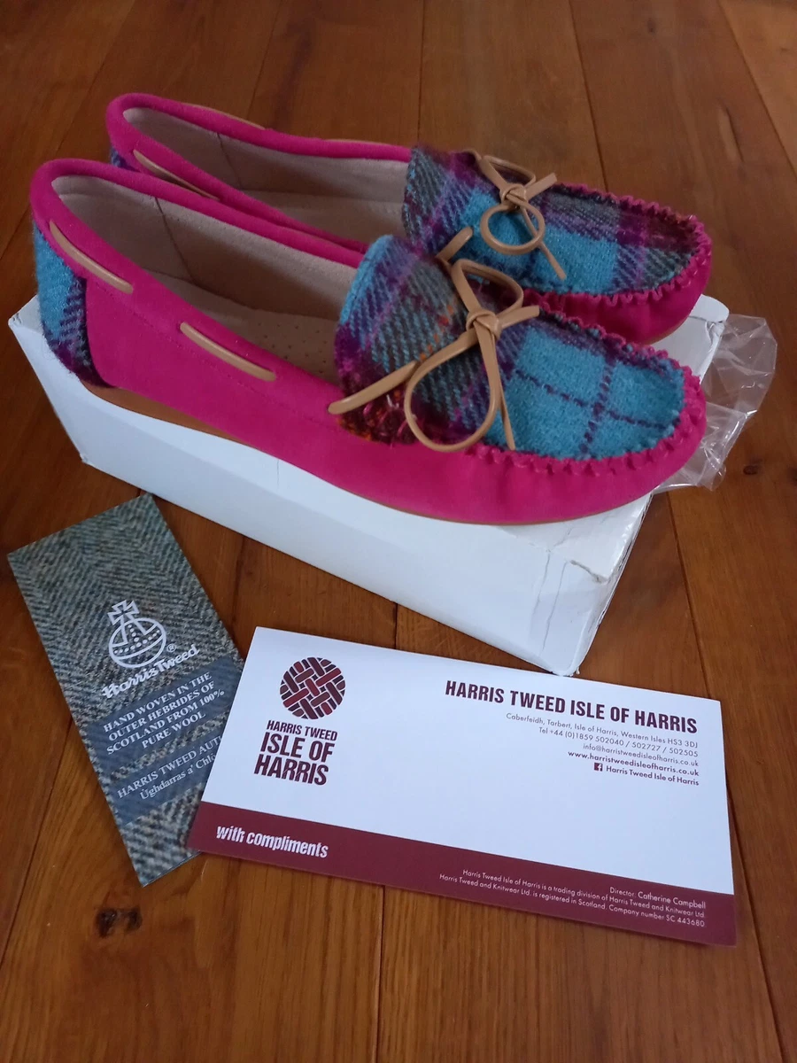 Harris tweed shop moccasin slippers