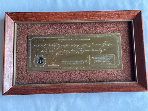 PLACA CONMEMORATIVA DISCURSO INAUGURAL FONDO BIBLIOTECA CONMEMORATIVA JOHN F. KENNEDY #096 - Imagen 2 de 6