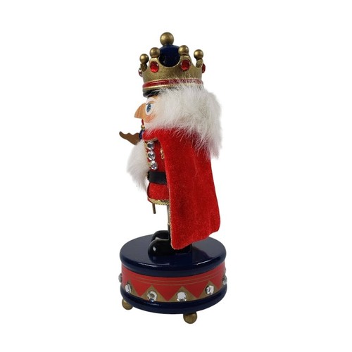 Vintage Nutcracker King Music Box Schmid Movement Plays Silent Night 9" Tall - Picture 3 of 7