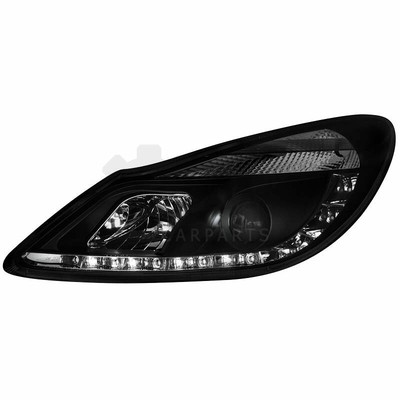 2 x D-LITE Scheinwerfer LED Tagfahrlicht R87 black für Opel Corsa