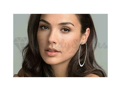 Large Circle 30-60MM Stainless Steel Women Silver Hoop Earrings Fashion Jewelry - Picture 8 of 41