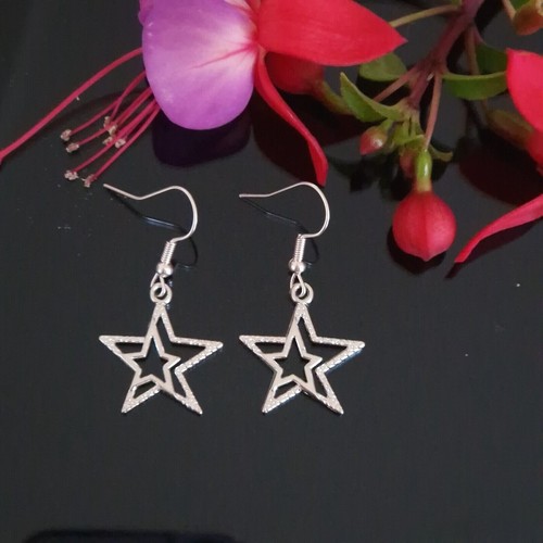 Dangle Drop Earrings Wicca Pagan Boho Symbol Goth Love Xmas Silver Plated Hooks - Picture 69 of 86