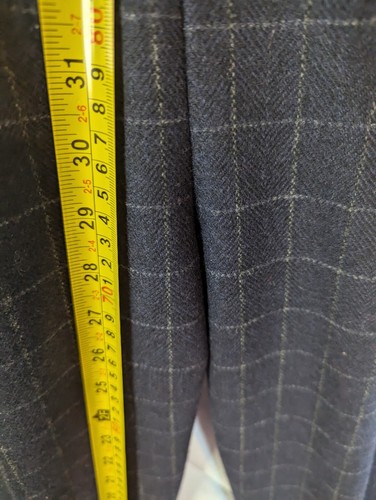 VTG Oleg Cassini 3 Piece Suit Sz 8 Blazer Skirt Pants Wool Blue Plaid Career Fit - Picture 20 of 24
