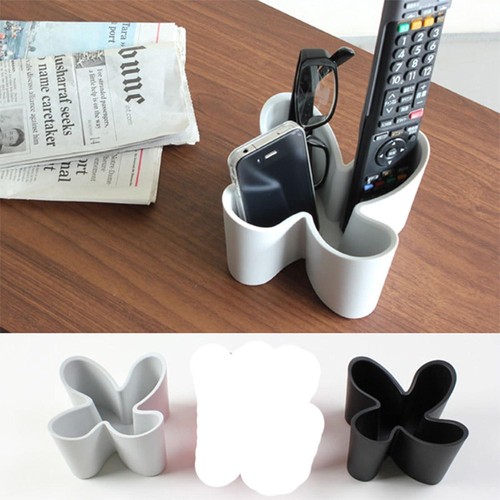 Compact 4-Compartment Pencil Holder & Remote Organizer for Modern Desktops - Picture 5 of 8