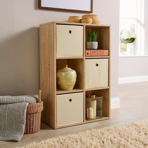 Storage Cube 6 Shelf Bookcase Wooden Display Unit Organiser Sonoma Oak Furniture - Picture 2 of 4