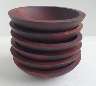 BARIBOCRAFT HAND MADE WOODEN BOWLS SET OF 6