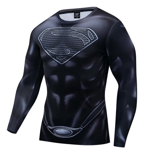 Men's T-shirts Base Layer Compression Tops Sports Superhero Tights Long Sleeve - Picture 27 of 101