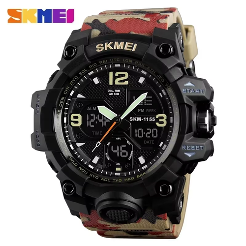 1155B Sport Men Military Digital Watches Sport Watch 5Bar Waterproof Dual - Picture 11 of 26