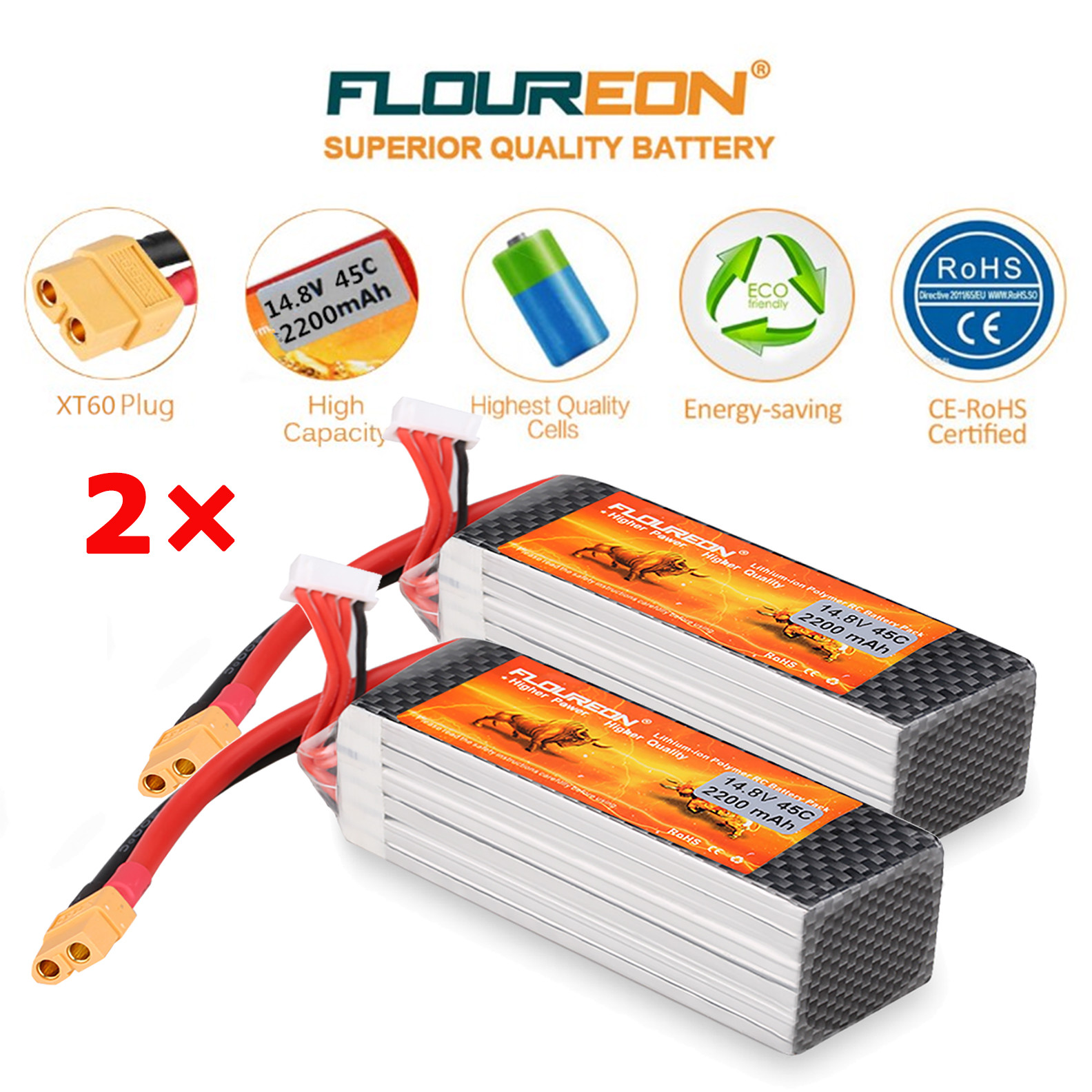 2×14.8v 2200mah batería 45c xt60 Plug li-Poly batería RC Helicopter avión de modelo 2×14.8v 2200mah batería 45c xt60 Plug li-Poly batería RC Helicopter avión de modelo