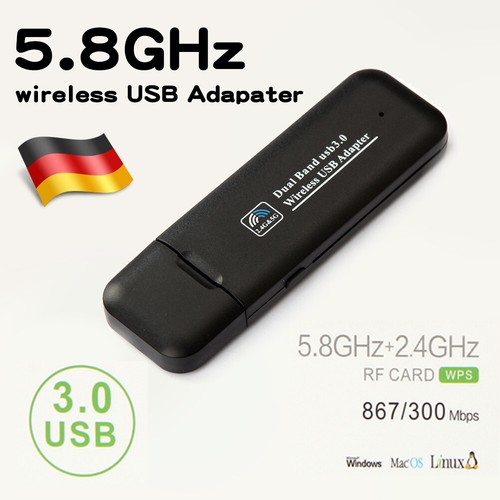 WLAN USB3.0 Adapter 1200Mbps Dual Band USB kabellose WLAN für Laptop Desktop DE  - Bild 2 von 10