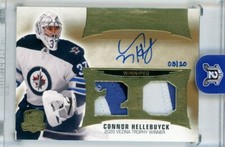 2021-22 Upper Deck The Cup Honorable Numbers Patch Auto /20 Connor Hellebuyck