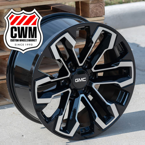 20x9" Gloss Black Machined Wheels for Chevrolet Silverado GMC Sierra AT4 Set - Bild 12 von 14