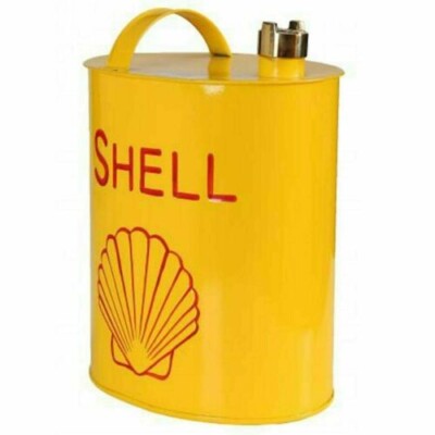 Shell Oval Metall Benzin Kanister Öl Kanister Reproduktion Messing Kappe Aktiv