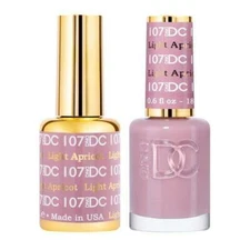 DND DC Soak Off Gel Polish + Matching Nail Lacquer - #107 Light Apricot