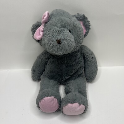 SL Home Fashions Teddy Bear Plush Stuffed Animal Grey Pink Bow RN 119741