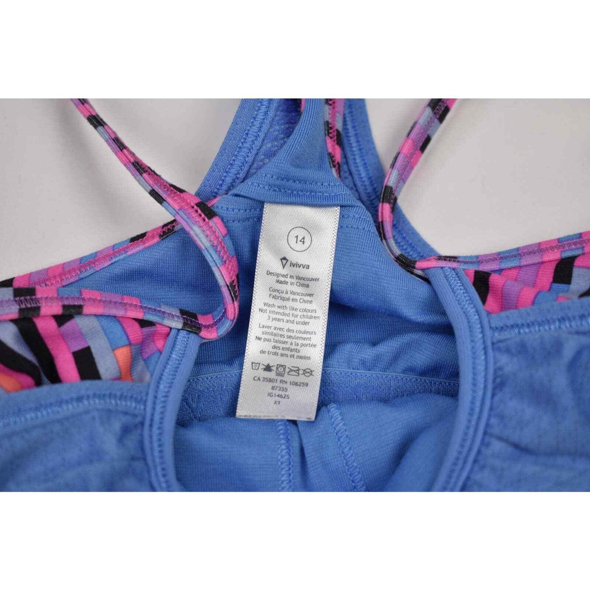 Ivivva Lululemon Girls Double Dutch Layer Tank Top Blue Size