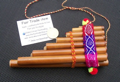 Fair Trade Mini small pan pipes Antara Zampona single or double row flutes music - Picture 8 of 10