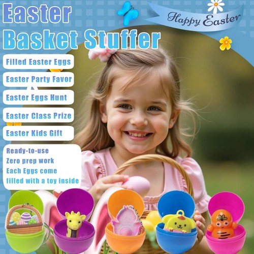 SQZUWIT 200 PCS Prefilled Easter Eggs Filled with Toys Inside for Kids Boys G... - Picture 3 of 6