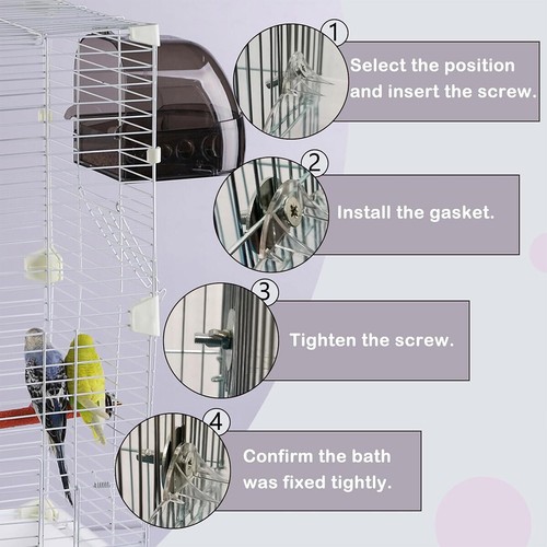 Bird Bath Box Grey Parrot Bathtub Cage Accessory Bathroom for Small Pet Birds AU - Picture 8 of 14