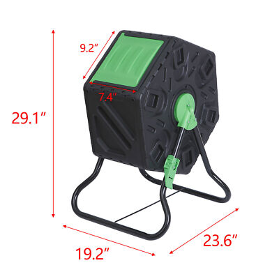 Small Tumbling Compost Bin 18.5 Gallon Fast-working System for Garden Home