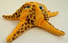 2002 TY Beanie Babies Collection WISH - Seastar Starfish Orange Stuffed Plush 8"