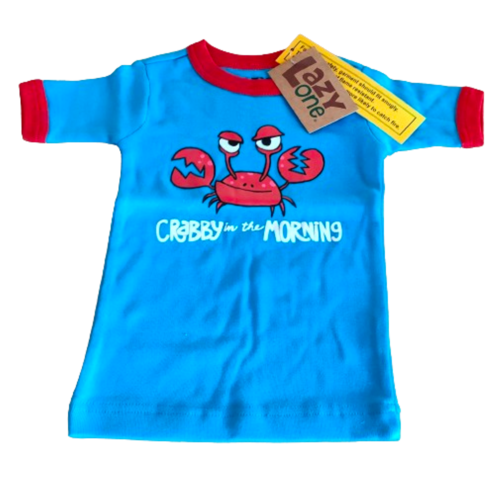 Lazyone Kids Pyjama Set Boys PJ Nightwear Sleepwear Tops Pants Crabby D148 - Picture 2 of 9