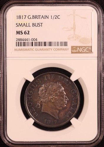 1817 Großbritannien "George III" Silber Half Crown - NGC MS62 - Exquisite Toning!