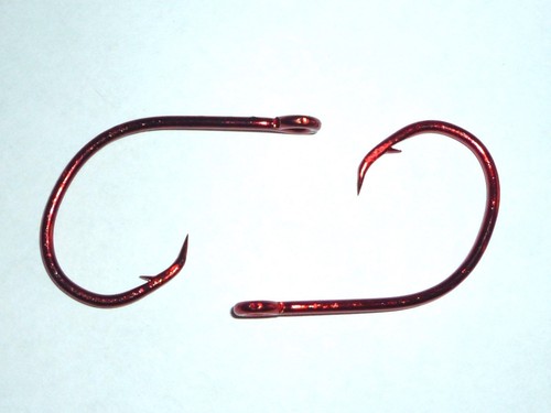 (100) Eagle Claw Lazer Sharp Circle Sea hooks (Size 5/0) Sea Guard Red (BULK) - Picture 6 of 7