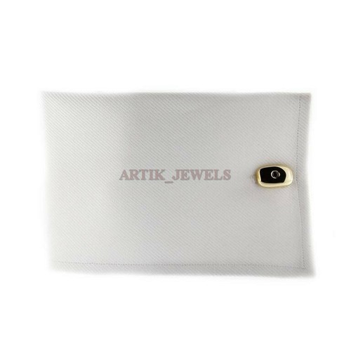 Heated Blue Sapphire Gemstone With 18k Gold Plated Silver Cufflink #1913 - Picture 4 of 4